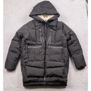 Orolay Jacket Womens Large Black Goose Down Puffer Coat Full Zip Utility Sherpa